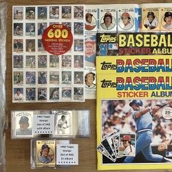 Four 1981 & 1982 Topps Baseball Stickers sets, three 1983 Fleer stamp  sets  & more