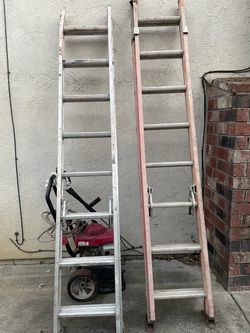 Three extended ladders
