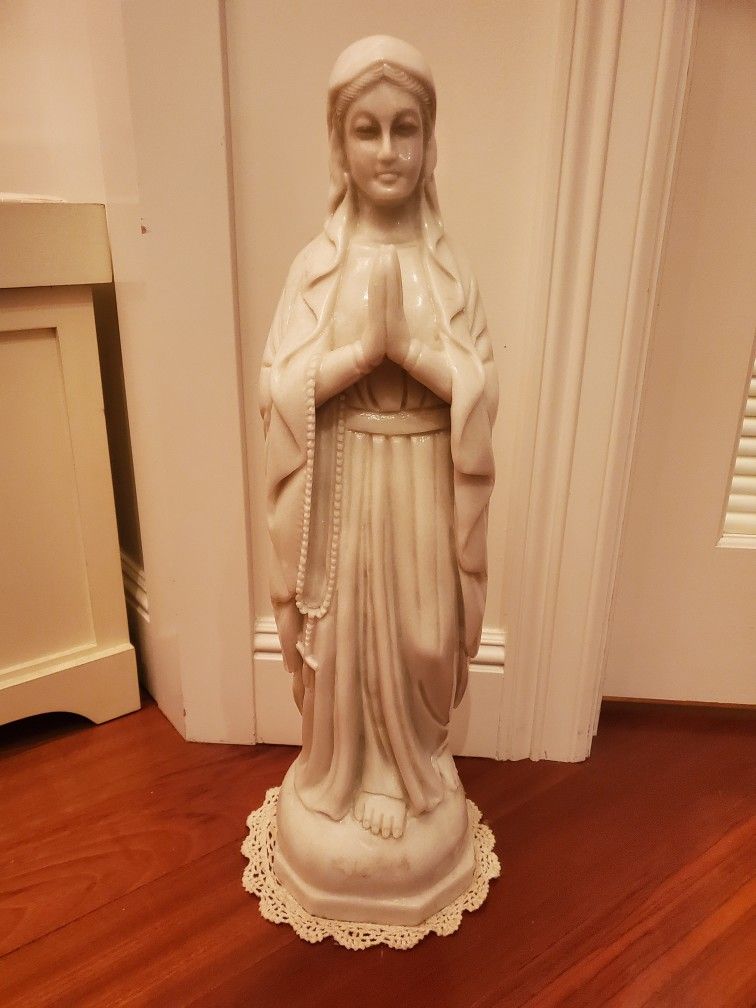 New Solid White Marble Prayer Statue