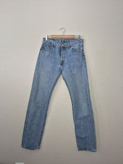 Levi's 501 Original Fit Jeans Mens 30x34 Light Wash Straight Leg Denim