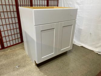 NEW! White 2-Door Shaker Style Floor Cabinet