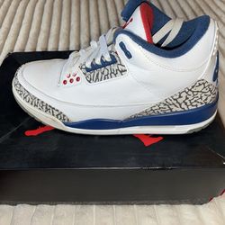 True blue Jordan 3s 8.5 men’s