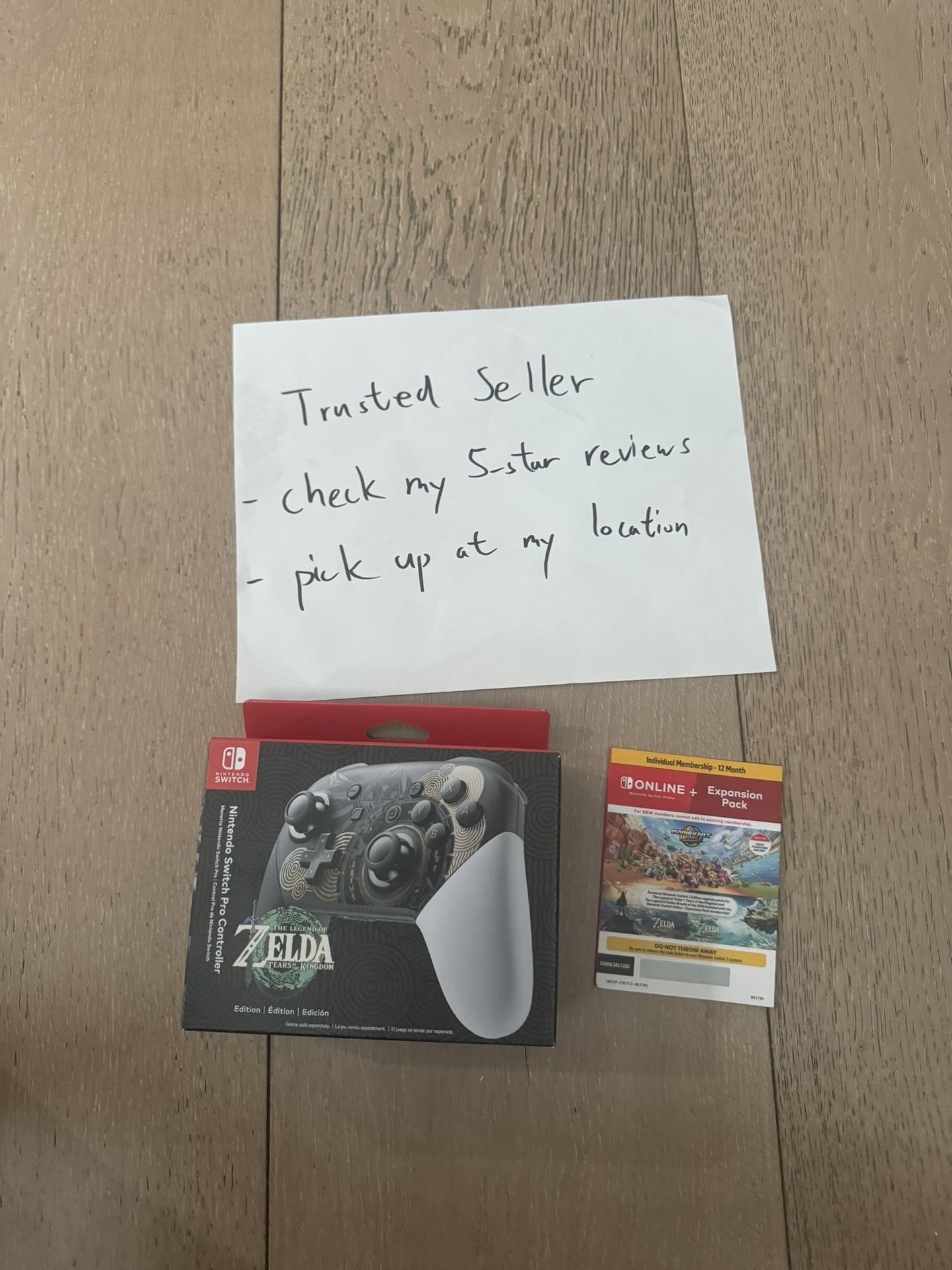 The Legend of Zelda Tears of the Kingdom Nintendo Switch Pro Controller w/ 12 month membership