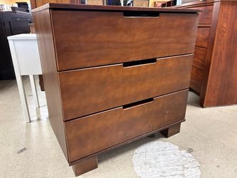 Mahogany Finish Minimalist 3-Drawer Chest