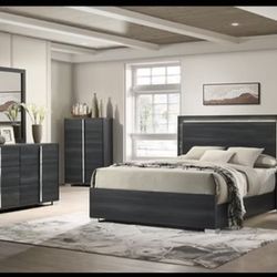 New King Size Bedroom, Furniture, Set, King Frame  Mirror, Nightstand Including Free Delivery Pay Upon Arrival