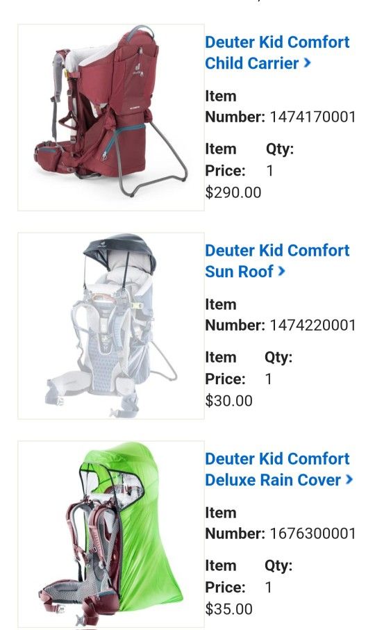 Deuter Kid Comfort Baby Backpack