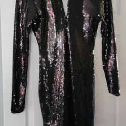 Black Sequins Dress 