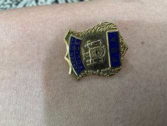 Vintage Garden City NY Police PBA Shield Lapel Pin Enamel Nassau County Collectible