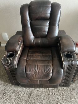 Duel Power Leather Recliner