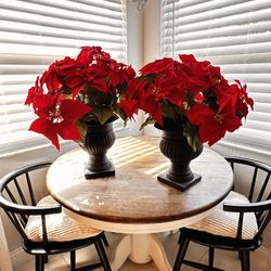 Two Poinsettia Plants Artificial 