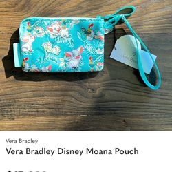 Disney Vera Bradley Moana Pouch Wallet With Key Chain