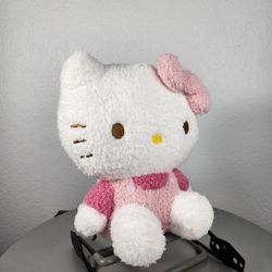 11" SANRIO Hello Kitty Pink Happy Fuzzy Sitting Plush