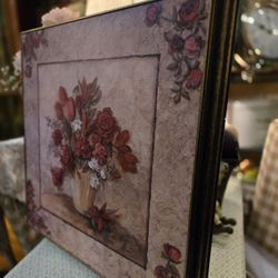 Charlene Olson Floral  Painting In Bold Frame