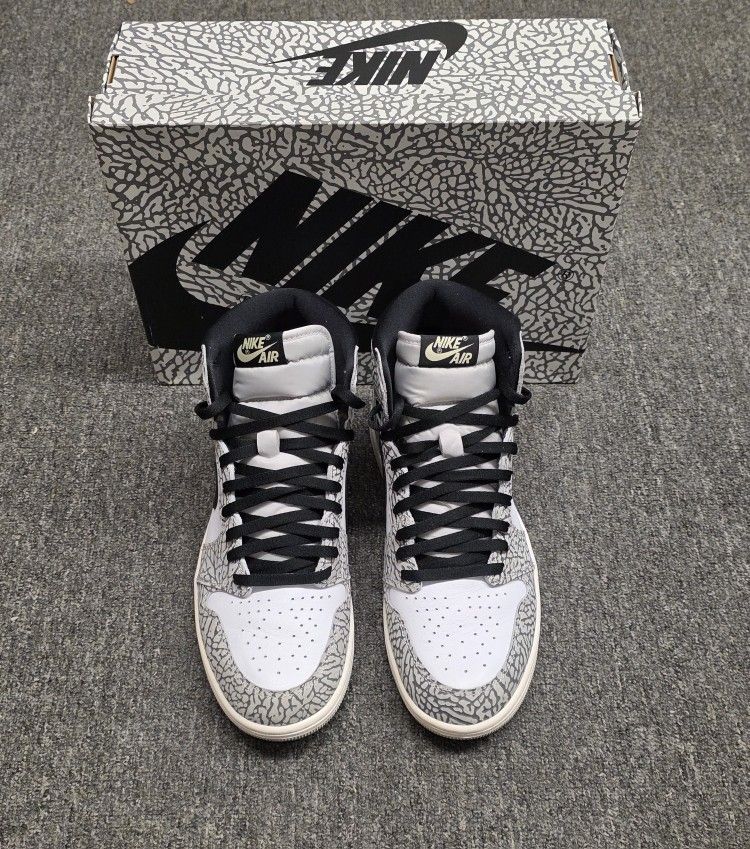 Air Jordan 1 High OG 'White Cement' Men's Size 13 Pre-owned Sneakers DZ5485-052