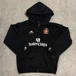 Black balenciaga soccer zip up hoodie