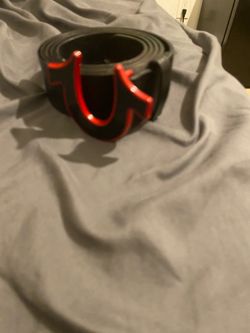 True religion men 40 black and red belt