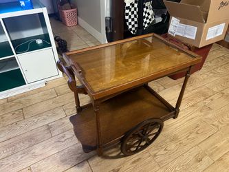 Vintage bar cart w/ removable glass top