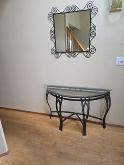 Entry table and mirror