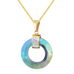 N8- Round Glass Necklace- Zircons!