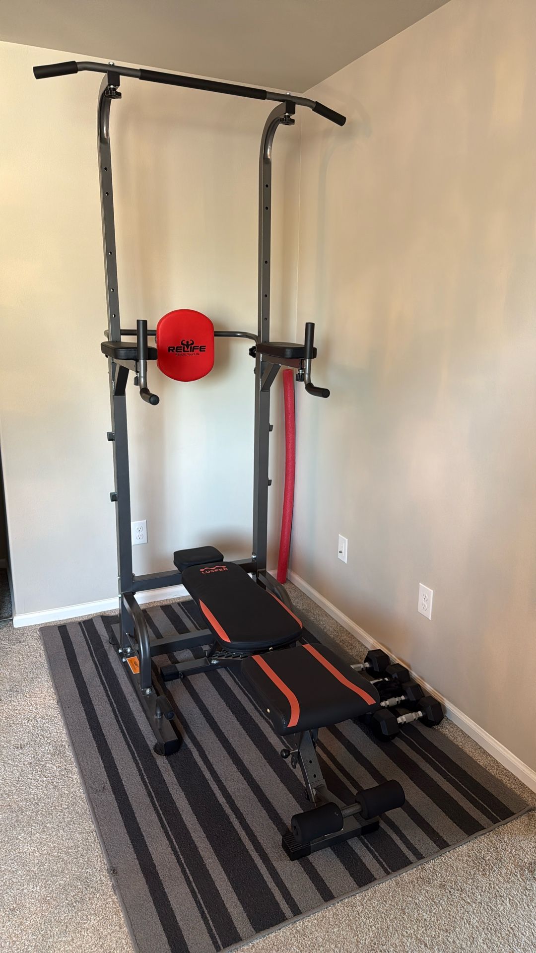 Home Workout Detachable Tower ( Bench & Weights Included )