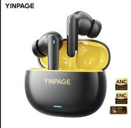 YINPAGE Real 1 Pro Noise Cancelling Headphones with ANC 28dB, 4-Mic ENC, 60ms Gaming,