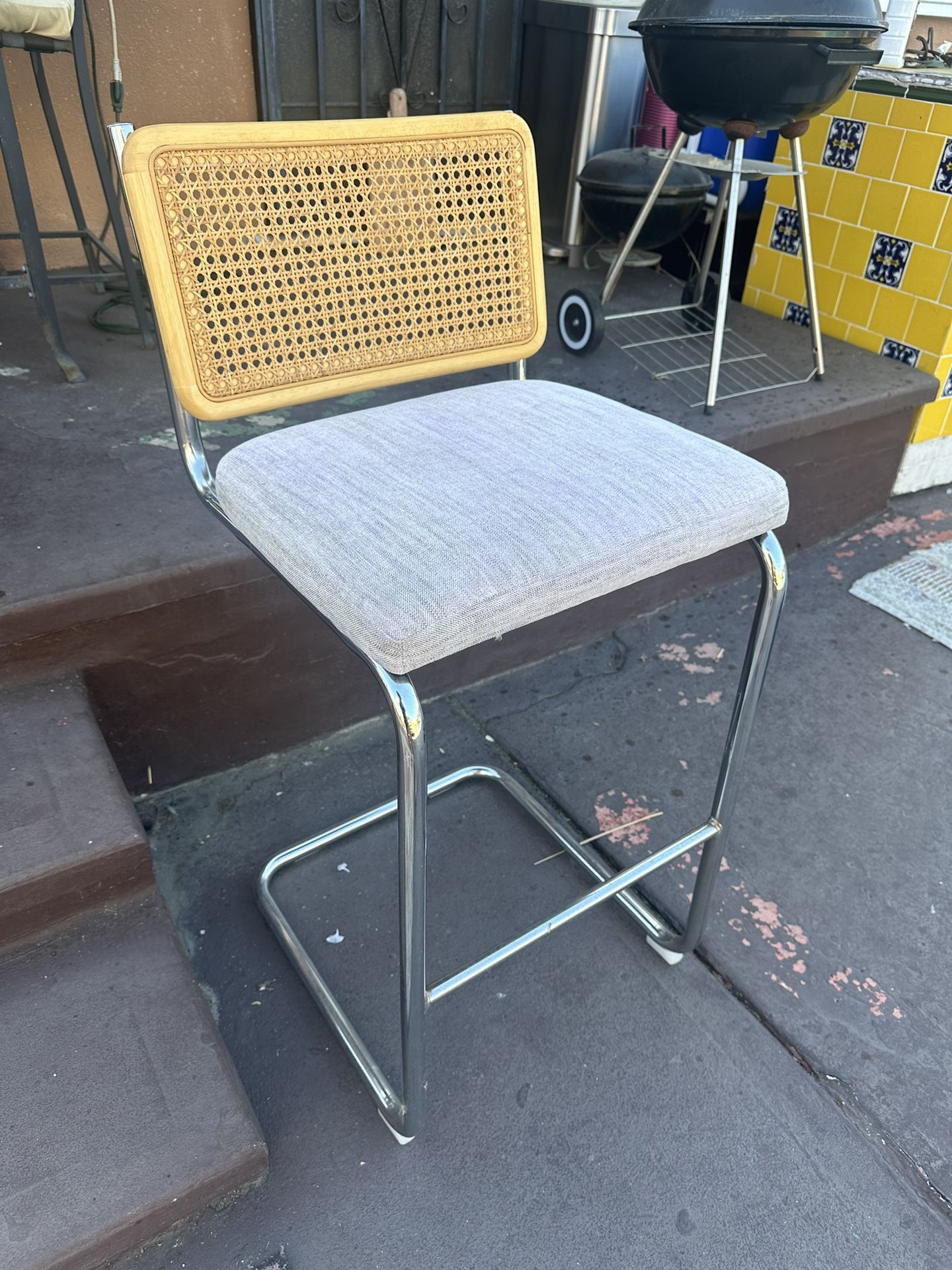 kitchen stool with bamboo backing