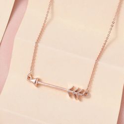 Arrow Vermeil Rose Gold Over Sterling Silver 18" Necklace, 2.85 Grams