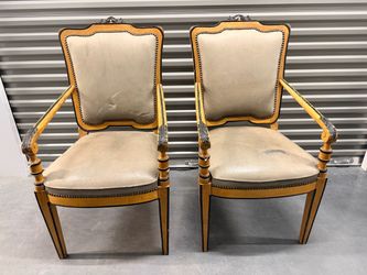Pair of Vintage Casa Stradivari #6070 Louis XVI Gold Leaf Armchairs
