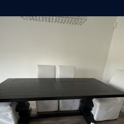 84” Black Trestle Dining Table - Was $1,000 New from City Furniture 