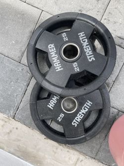 Hammer Strength Plate Weights 25 lbs Weightlifting 