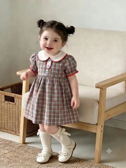 The Beaufort Bonnet Company - Mary Dal Plaid/ Richmond Red Dress Size 3T Multi Color