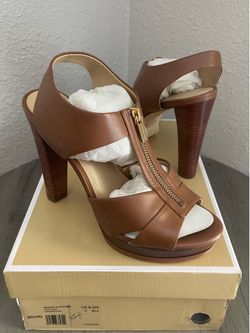 Vintage Michael Kors Bishop Platform Leather “Luggage” Heels Women’s Sz 8.5