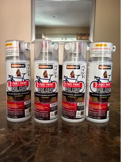 SAMURAI 2-Part Polyurethane Spray Paint Base Coat for Bike - 11.3 Ounce UV Resistant and Rust Resistant Polyurethane Spray (BLACK)