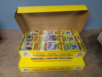 2 Baseball Trading Card Rack Pack Boxes New 48 Packs! Sealed Unsearched. Bo Jackson?