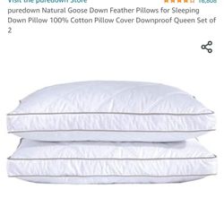Goose feather Pillows set of 2