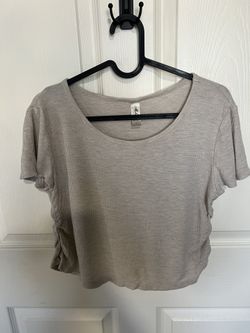 Tan Rouched Off The Shoulder Mahina Top 