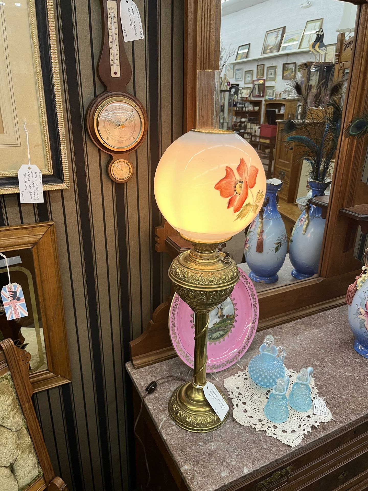 Antique Victorian Banquet Table Lamp