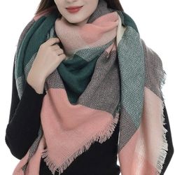 Oversized plaid Scarf shawl