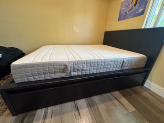 IKEA MALM High Bed Frame with 2 Storage Boxes