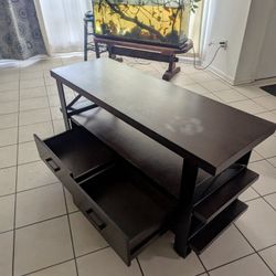 65" TV stand wood and iron with Storage drawers