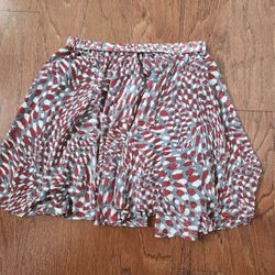 Red And Grey Flowy Skirt Banana Republic Size S