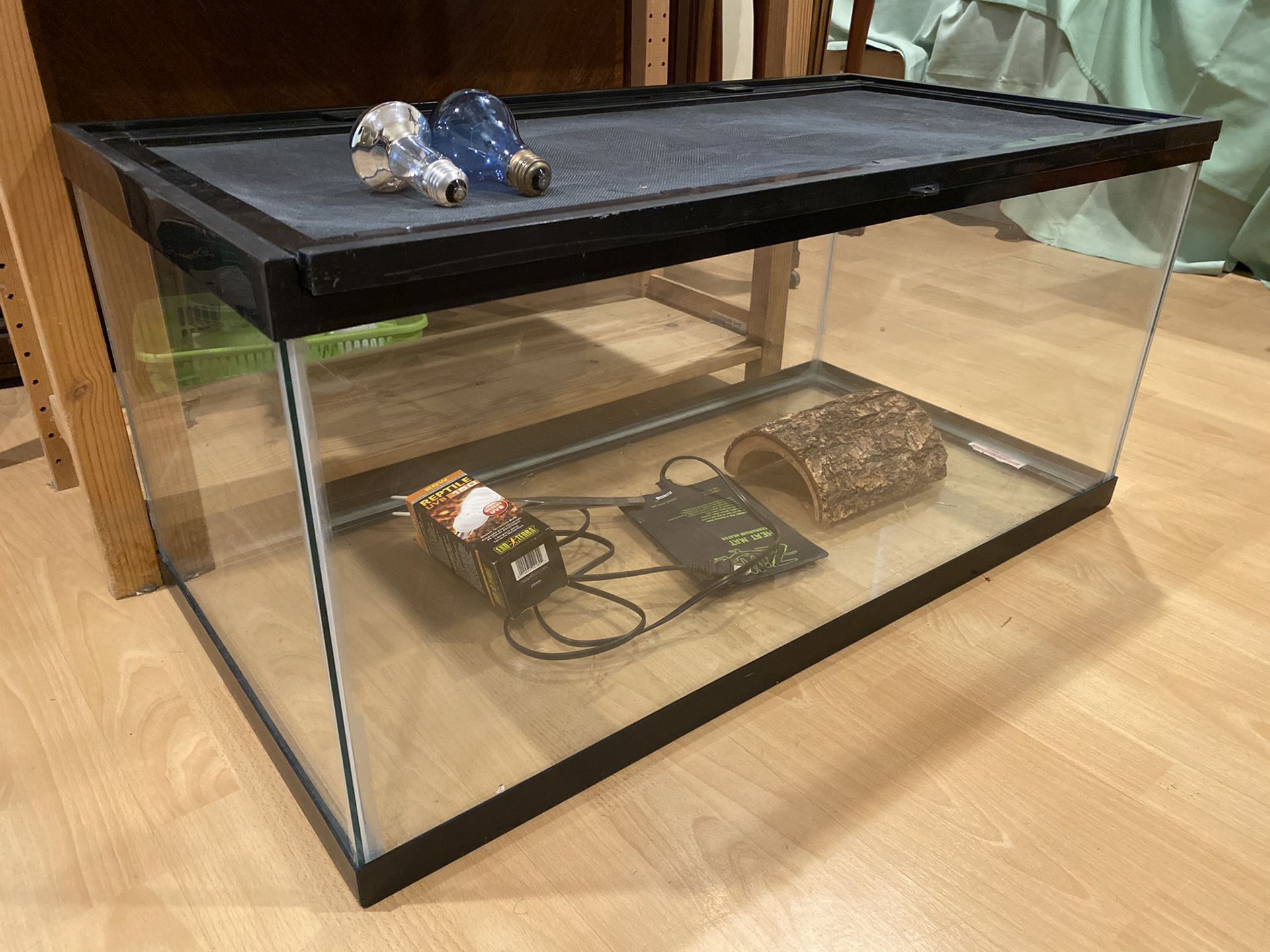 Reptile Glass Enclosure 30 GAL Terrarium Screen Top