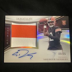 Shedeur Sanders on card autograph premium RPA 09/25 IMMACULATE / 2025 panini