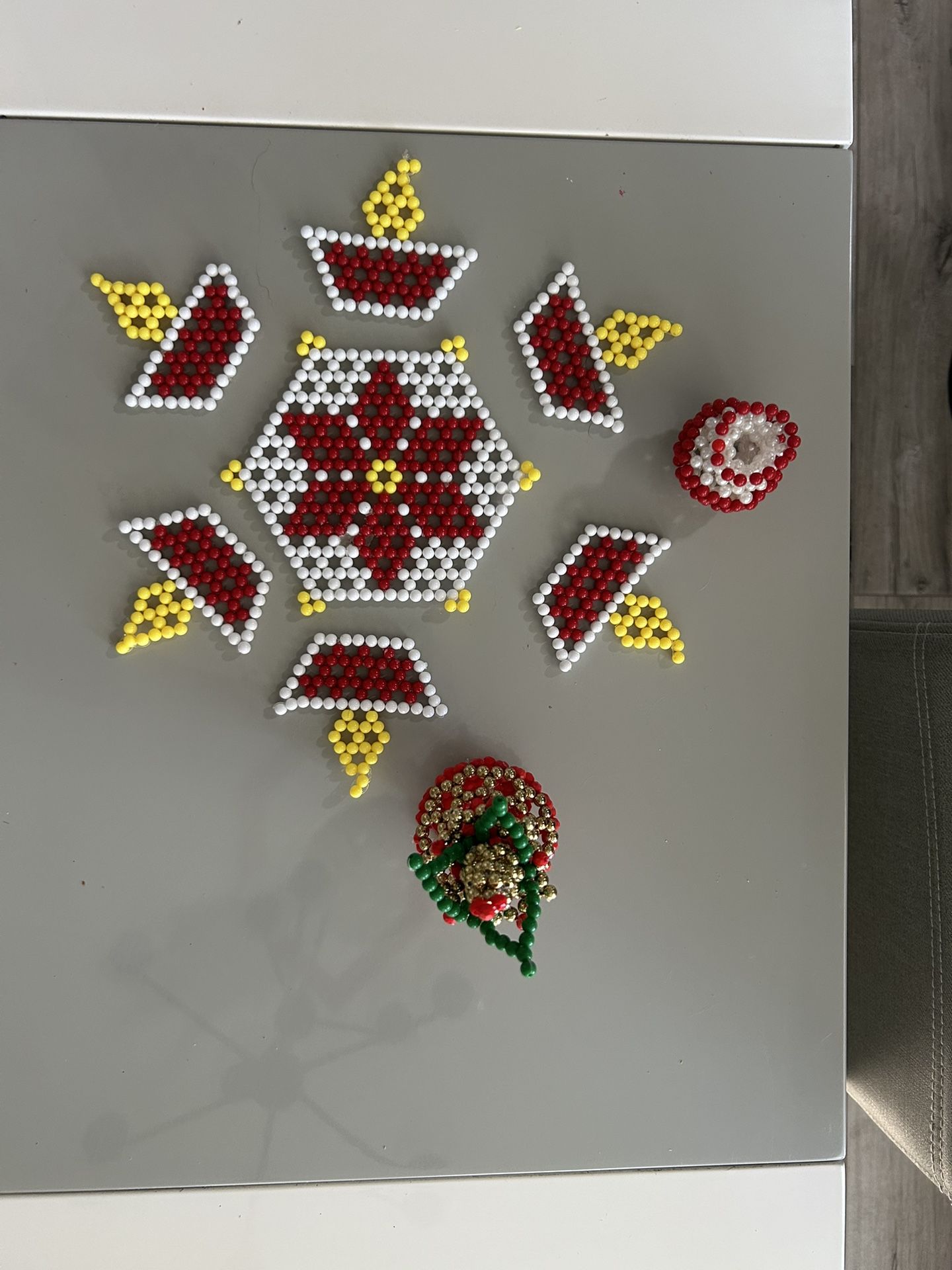 Beads Diya  Rangoli
