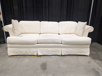 Off-White Traditional Three-Cushion Couch