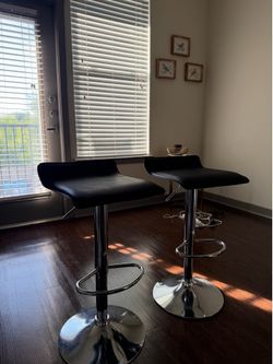Bed, Bar Stools, night standa