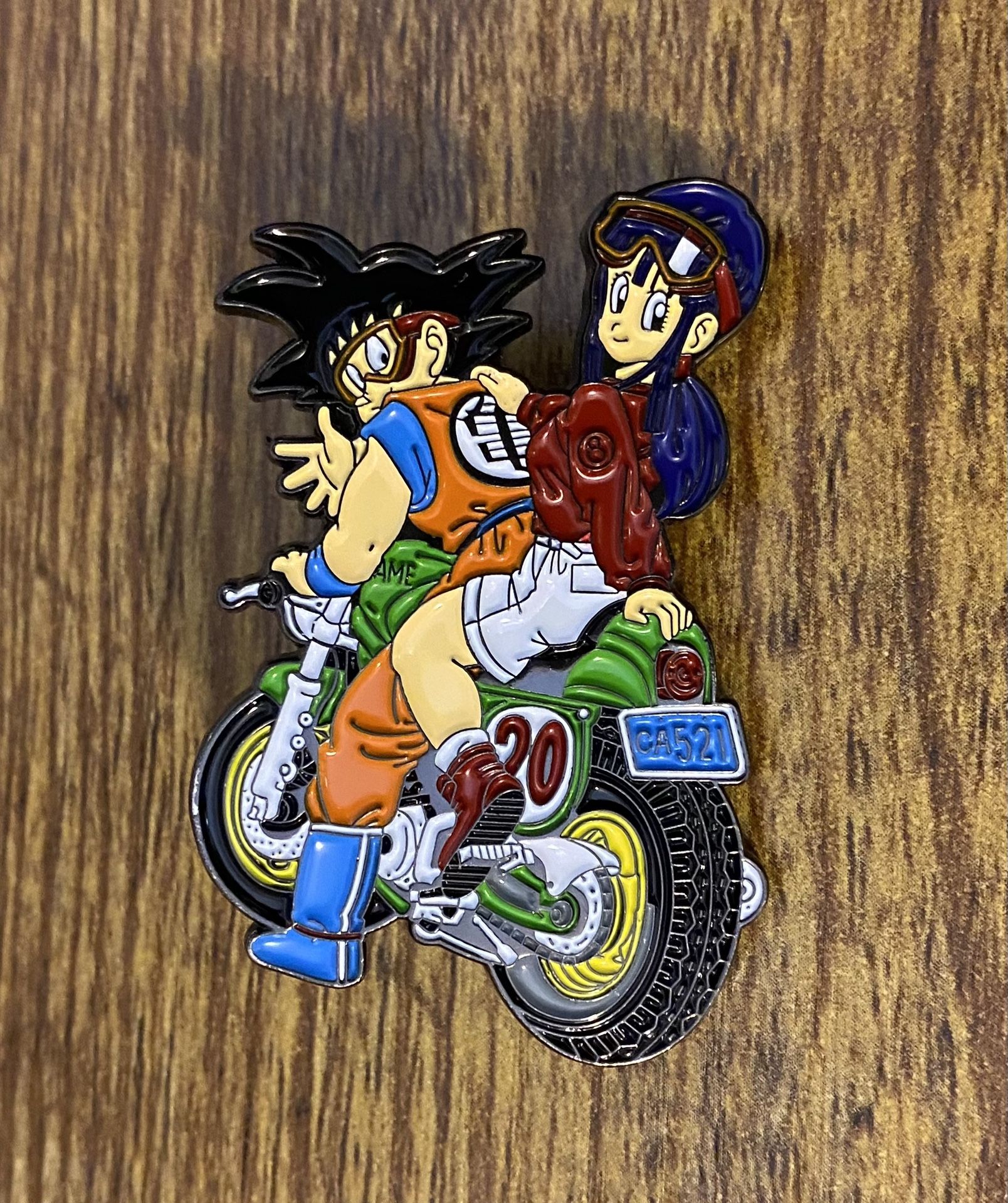 Dragon Ball Z Goku Bulma DBZ Motorcycle Enamel Pin Badge Brooch Anime Manga