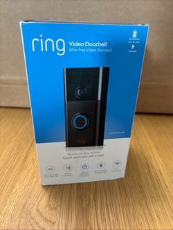 Ring Wire-Free Video Doorbell Venetian Bronze, pre-owned working