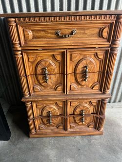 Ornate Carved Wood Chest of Drawers