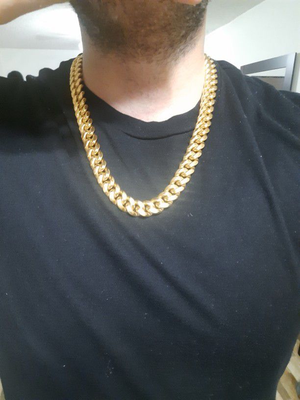 Thick Stainless Steel Gold Plated Chain